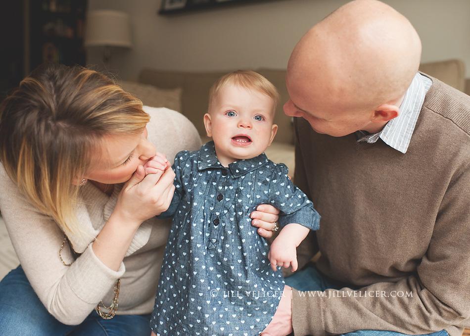 one year old with parents