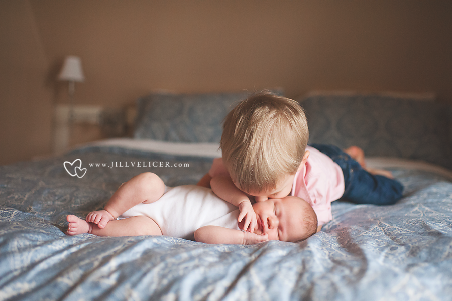 newborn toddler sibling photo