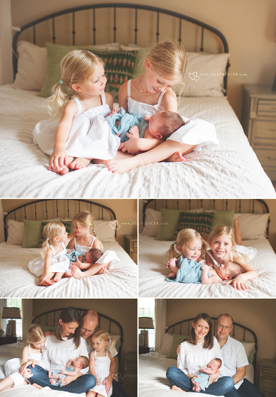 Beautiful 11 day old baby boy and big sisters ~ Wauwatosa Wisconsin newborn photographer